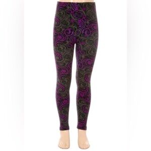 Girls Purple Swirl Print Leggings Size Large/ Extra Large